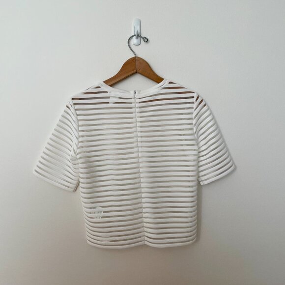 CLUB MONACO Sheer White Cropped Shell Top - Picture 2 of 2